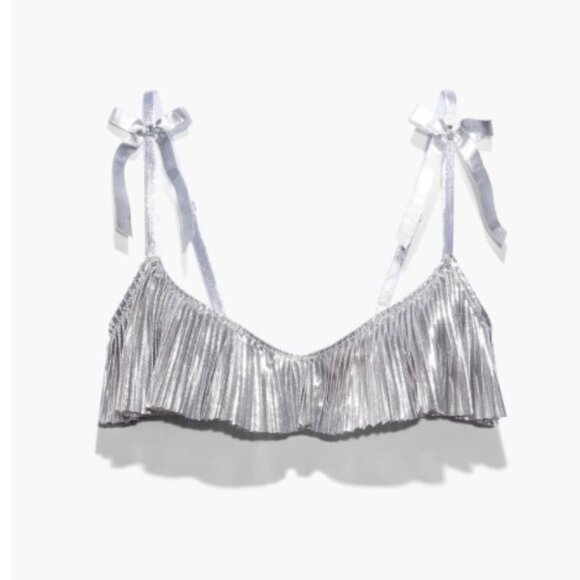 NWT Savage X Fenty - Pleated Lamé Bralette - Picture 1 of 3